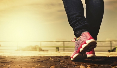 Person walking on a trail